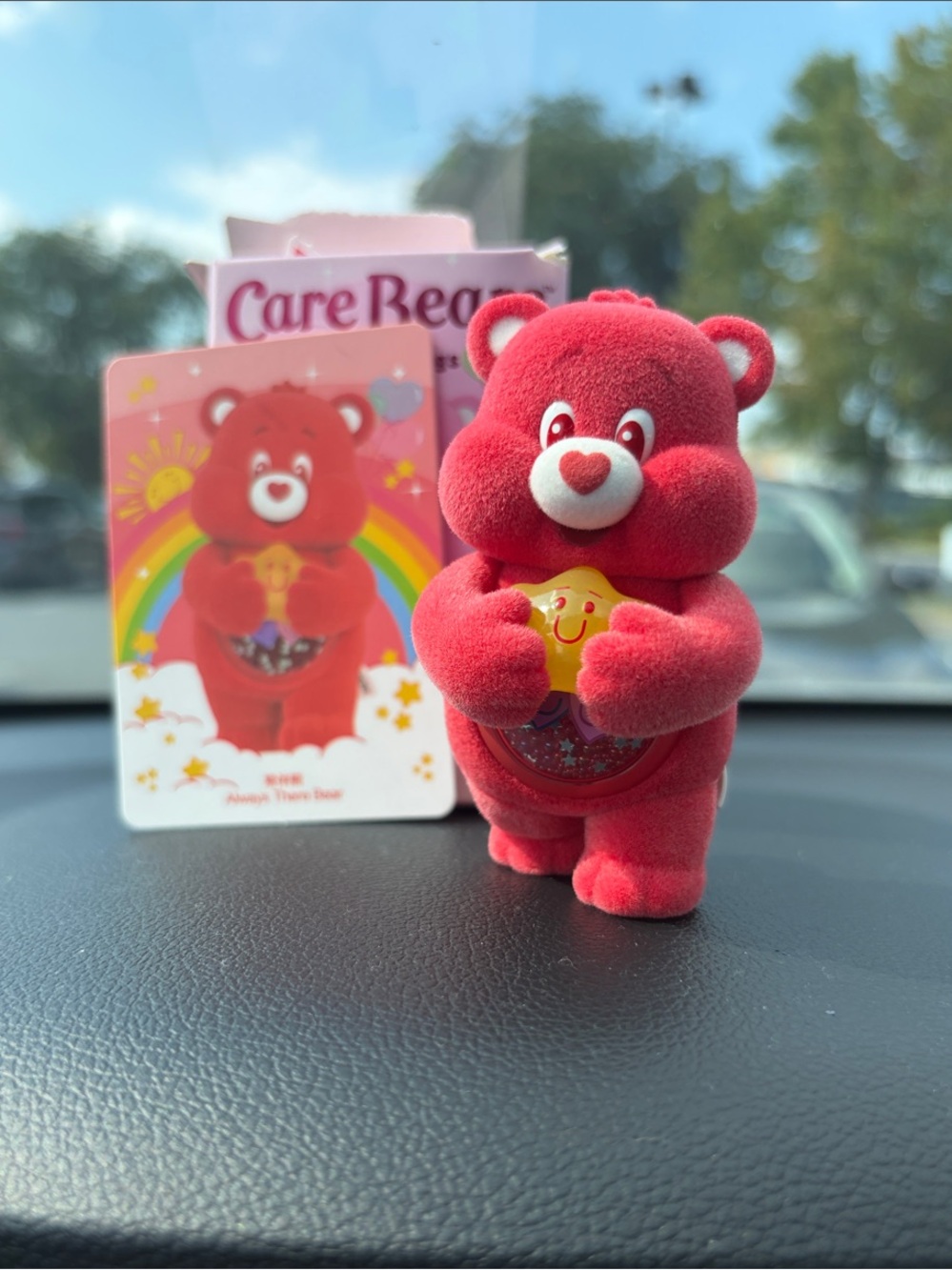 Care Bears Red Plush Bear with Yellow Star Heart , Always be there bear pop mart